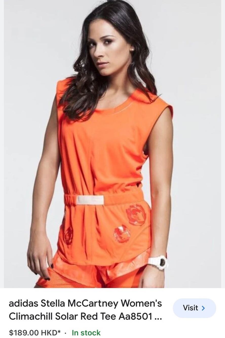 Adidas Stella McCartney Climachill Tee XS NWT Solar Red Top